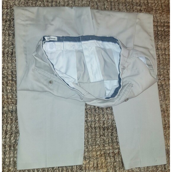 Mens Haggar Classic Fit Premium No Iron Khaki 36x 34 soft cotton blend w stretch - Picture 5 of 16